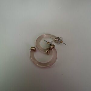 Elegant Pink and Gold Hoop Earrings